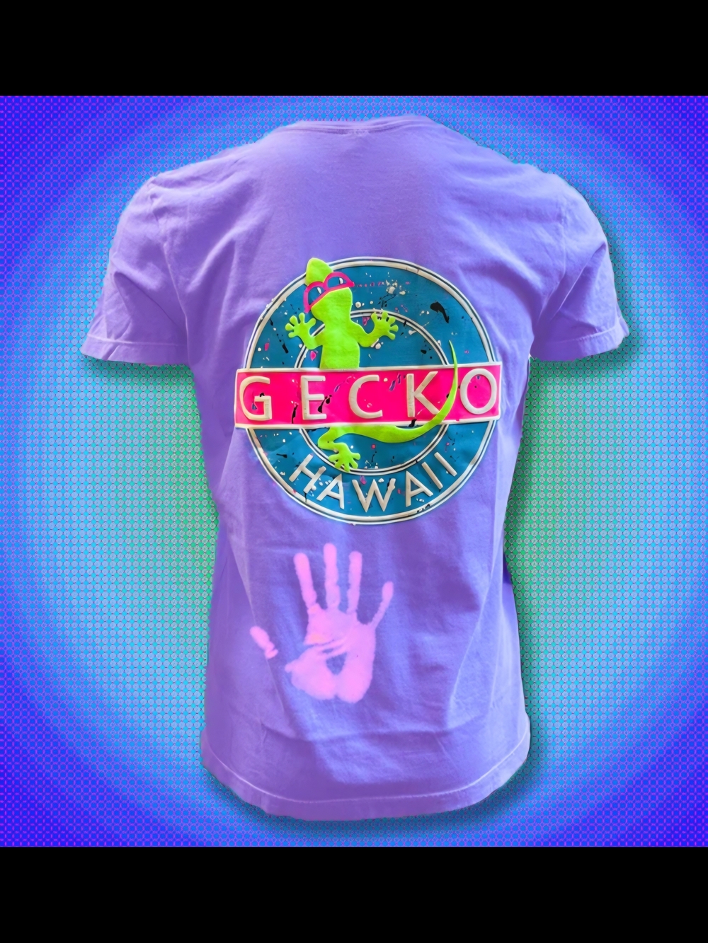 Gecko Hawaii Hyperflash Purple To Pink Color Changing Shirt Size 2XL